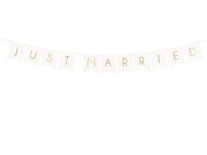 Letterslinger Just Married Wit - 155cm