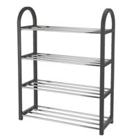 Schoenenrek - zwart - 50 x 19 x 65 cm - metaal - 4-laags - schoenenstandaard