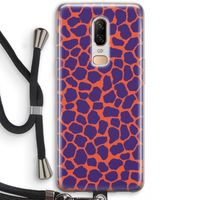Purple Giraffe: OnePlus 6 Transparant Hoesje met koord