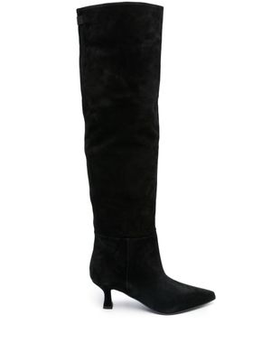 3juin bottines en daim à bout pointu 75 mm - Noir