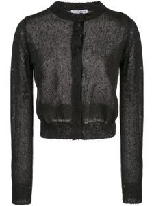Brunello Cucinelli cardigan crop brodé de sequins - Noir