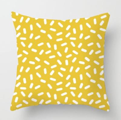 2 stuks 45x45cm geel gestreepte kussensloop geometrische gooien kussen kussensloop afdrukken Cushion kussen zaak slaapkamer Office grootte: 450 * 450