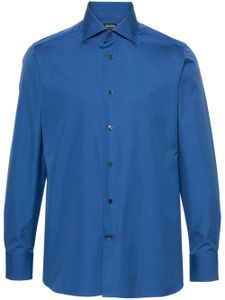 Zegna chemise en coton à manches longues - Bleu