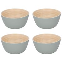 4x Bamboe snack schaaltjes grijs 12 cm