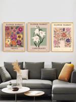 Poster - Flower Market / Set van 3