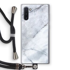 Witte marmer: Samsung Galaxy Note 10 Transparant Hoesje met koord