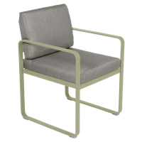 Fermob Bellevie dining armchair tuinstoel Willow green - Grey taupe