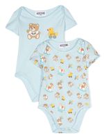 Moschino Kids body à imprimé ourson - Bleu