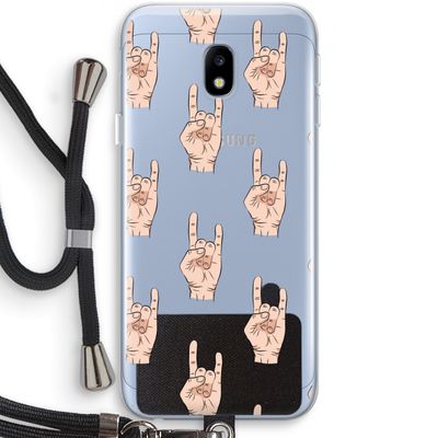 Rock: Samsung Galaxy J3 (2017) Transparant Hoesje met koord