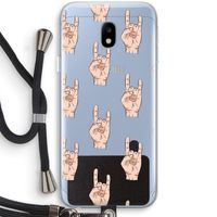 Rock: Samsung Galaxy J3 (2017) Transparant Hoesje met koord