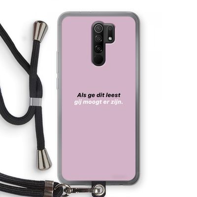 gij moogt er zijn: Xiaomi Redmi 9 Transparant Hoesje met koord