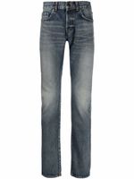 Saint Laurent jean slim à taille mi-haute - Bleu