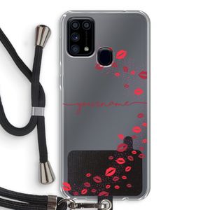 Kusjes: Samsung Galaxy M31 Transparant Hoesje met koord