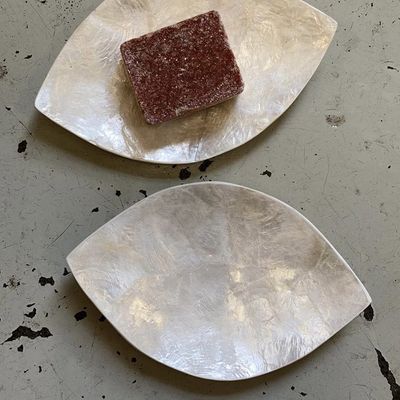 Schaaltje Capiz Schelp Bladvorm Goudkleurig - 14 cm