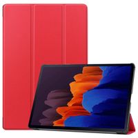 3-Vouw sleepcover hoes - Samsung Galaxy Tab S7 Plus / Tab S8 Plus - Rood
