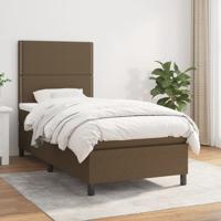 Boxspring met matras stof donkerbruin 90x200 cm