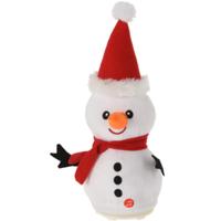 Sneeuwpop knuffel pop - figuur - 30 cm - met beweging en geluid