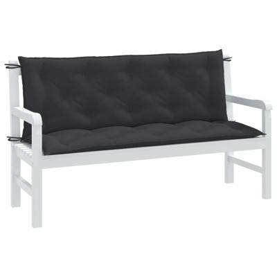 VidaXL Tuinbankkussens 2 st 150x50x7 cm stof gemêleerd antracietkleur