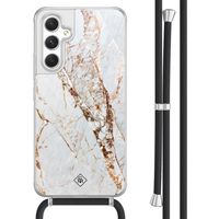 Samsung Galaxy A54 hoesje met koord - Marmer goud