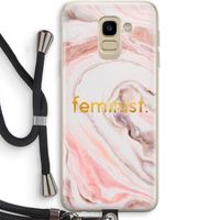 Feminist: Samsung Galaxy J6 (2018) Transparant Hoesje met koord