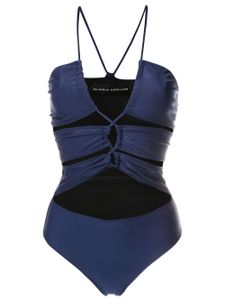 Gloria Coelho maillot de bain à dos-nu - Bleu