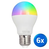 Wifi led lamp RGBW 6w e27 fitting voordeelset van 6