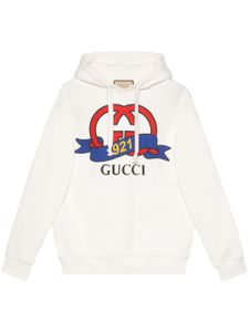 Gucci hoodie en coton à logo imprimé - Blanc