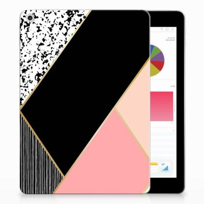 Apple iPad 9.7 2018 | 2017 Back Cover Zwart Roze Vormen Apple iPad 9.7 2018 | 2017 Back Cover Zwart Roze Vormen