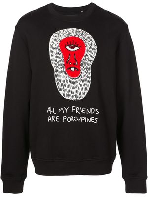 Haculla sweat No Human Friends - Noir