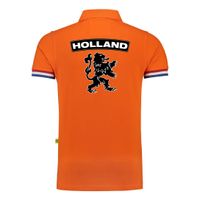 Luxe Holland supporter poloshirt met leeuw 200 grams oranje EK / WK voor heren - thumbnail