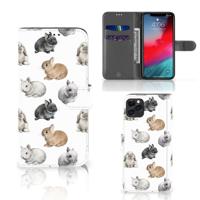 Telefoonhoesje | Met pasjeshouder | voor Apple iPhone 11 Pro Max Konijntjes