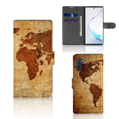 Samsung Galaxy Note 10 | Flip Cover | Wereldkaart