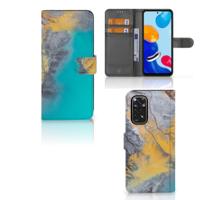 Xiaomi Redmi Note 11/11S | Bookcase | Marble Blue Gold