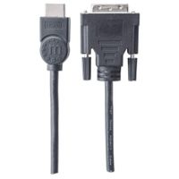 Manhattan 372503-CG HDMI-kabel HDMI / DVI Adapterkabel HDMI-A-stekker, DVI-D 24+1-polige stekker 1.80 m Zwart Schroefbaar - thumbnail