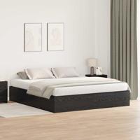 Bedframe Zwart eiken 200 x 200 x 31.5 cm Bewerkt hout