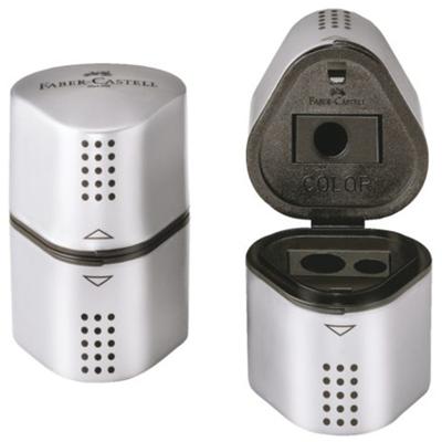 Trio puntenslijper Faber-Castell zilver