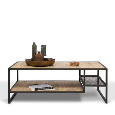 Salontafel Breeze - Seasoned Brown/Metaal Zwart