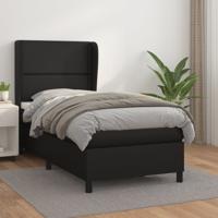 Boxspring met matras kunstleer zwart 100x200 cm