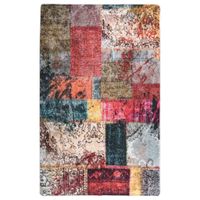 VidaXL Vloerkleed wasbaar anti-slip patchwork 160x230 cm meerkleurig