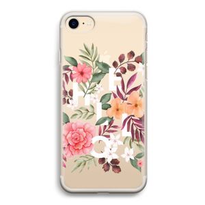 Hello in flowers: iPhone 7 Transparant Hoesje