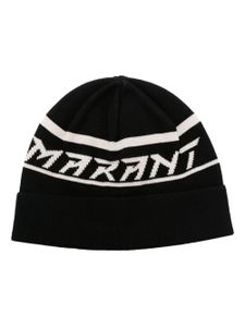 ISABEL MARANT bonnet Cliff à logo en jacquard - Noir