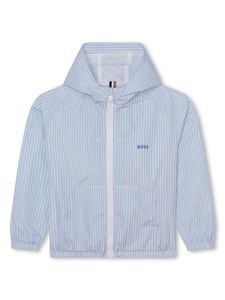 BOSS Kidswear veste rayée à capuche - Bleu