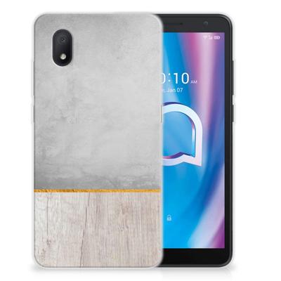 Alcatel 1B (2020) | Bumper Hoesje | Wood Concrete Alcatel 1B (2020) | Bumper Hoesje | Wood Concrete
