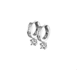 TFT Klapcreolen Zirkonia Zilver Gerhodineerd Glanzend 3.5 mm x 13.5 mm