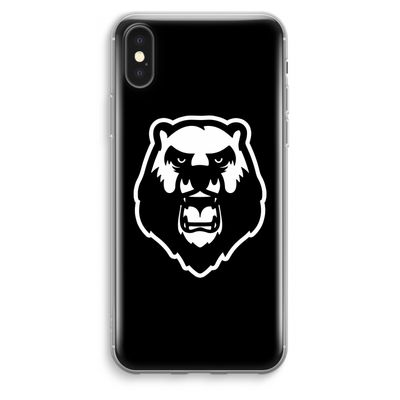 Angry Bear (black): iPhone XS Max Transparant Hoesje