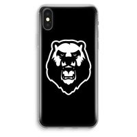 Angry Bear (black): iPhone XS Max Transparant Hoesje