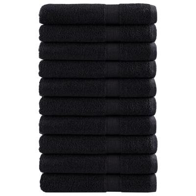VidaXL Handdoeken solund 10 st 600 g/m² 100x200 cm zwart