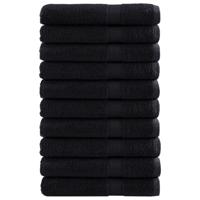 VidaXL Handdoeken solund 10 st 600 g/m² 100x200 cm zwart