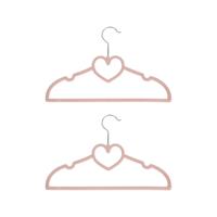 Kledinghangers hartvorm - 2x - roze - kinderkamer / babykamer - 33 x 20,5 cm