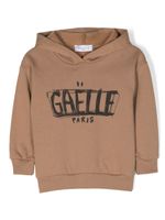 Gaelle Paris Kids hoodie en coton à logo imprimé - Marron